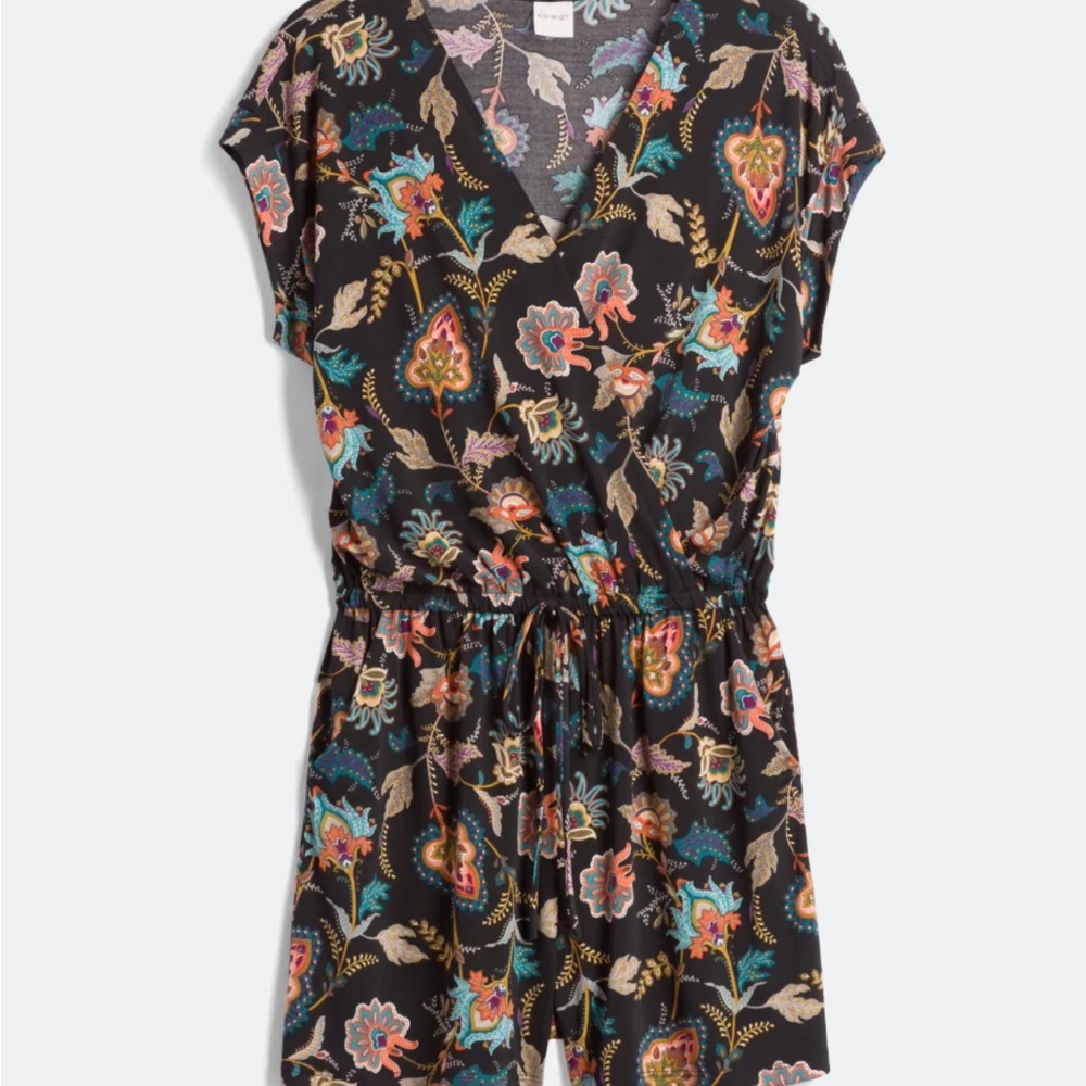 Kaileigh Black Floral Romper